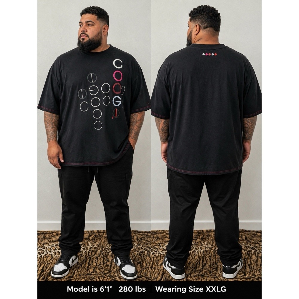 Vintage Y2K COOGI Graphic Tee Mens 2XL Black Hip Hop Streetwear Cotton